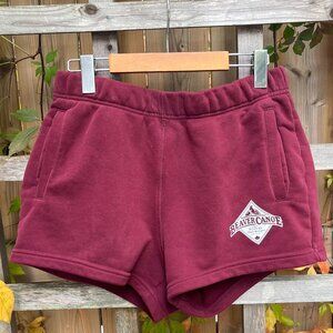 Beaver Canoe Burgundy Sweat Shorts Size M Cozy Classic